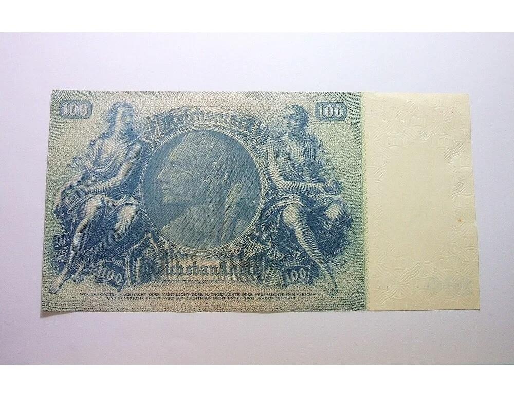 德国第三帝国1935年 化学家李比希100马克 无字母花纹水印 爽品