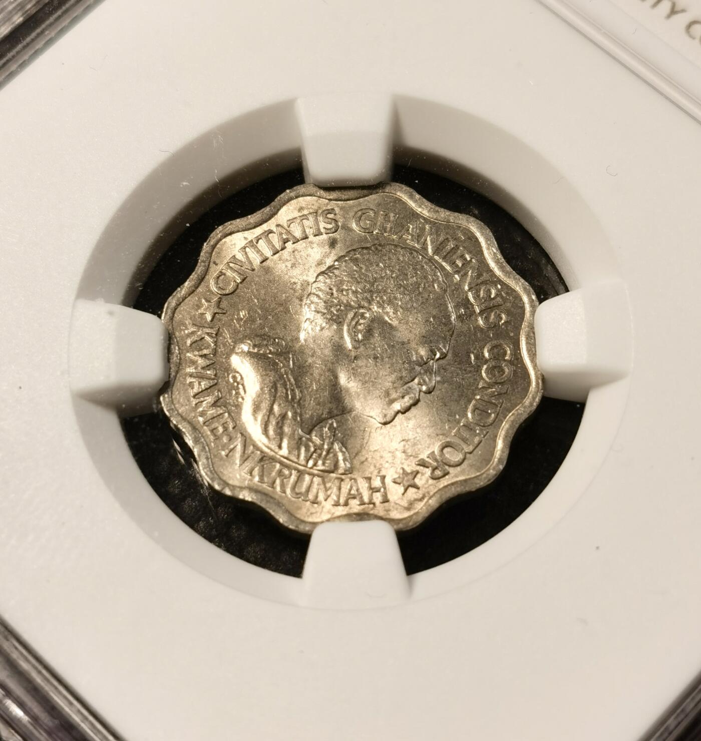 甄臻铺-世界币章拍卖（第30期），送拍享返佣金等优惠多多 NGC-MS62-65 1965年加纳5、10、25、50P一组，少见品种