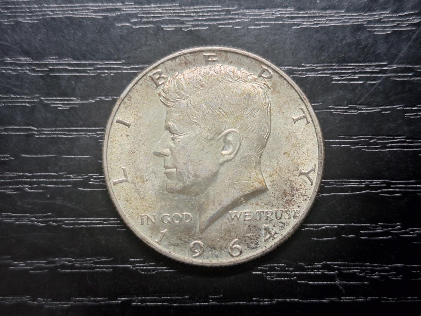 博彦收藏 8月27日 8点钱币专场 1964美国半圆银币 高银版 流通品