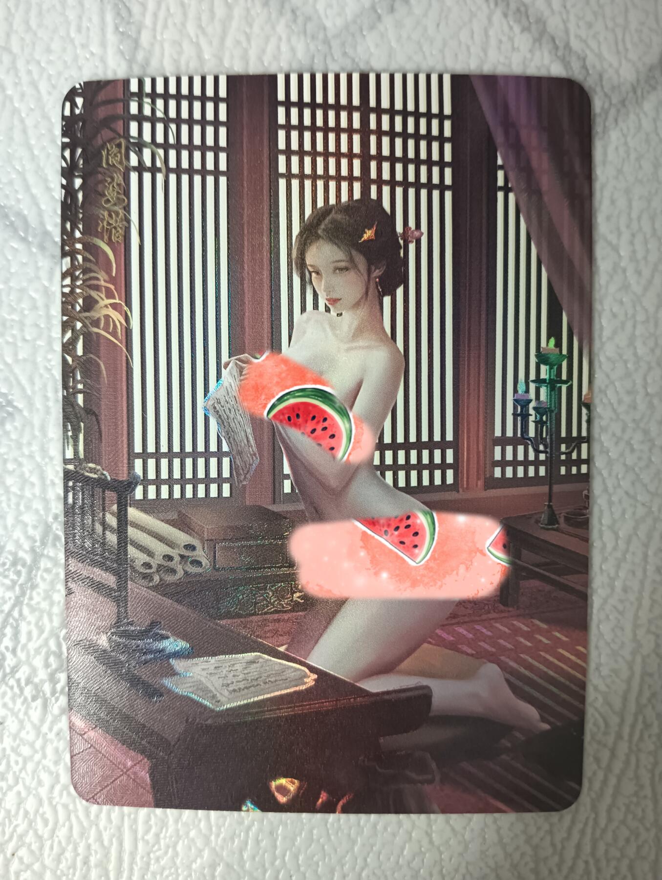 花开卡拍第35期（8月24号周日截拍，品控勿拍!!!拍品不寄存，运费5元，自制卡难免瑕疵，可能存在轻微撞角爆边等出厂瑕疵，品控介意勿拍！） 墨卡文创 御淑集阎婆惜 艺术版特卡 彩闪