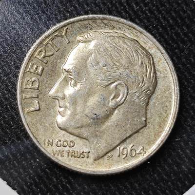 KK钱币收藏小铺 套币 银币专场 2月预留时间 周末发货 -   1964美国罗斯福10分银币