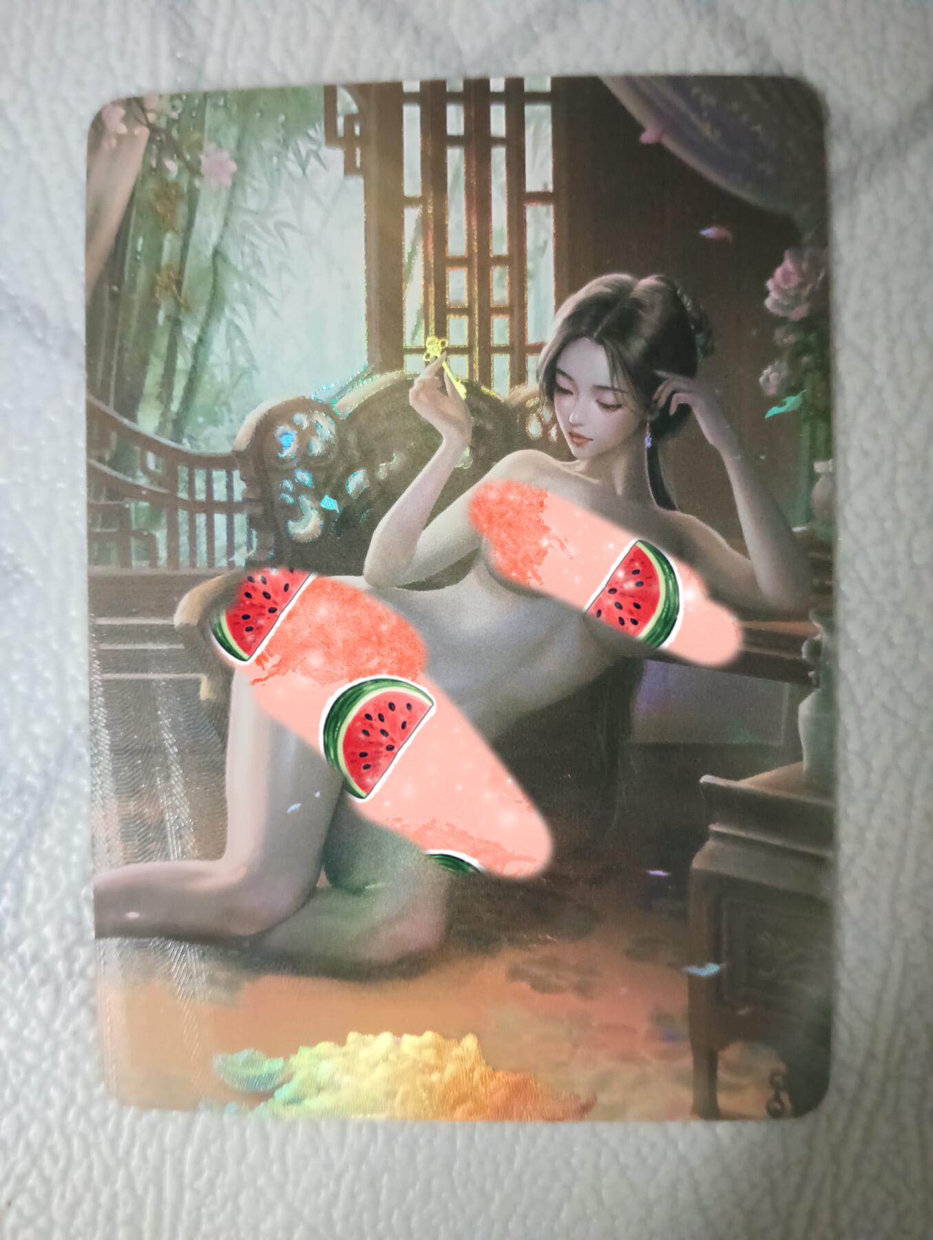 花开卡拍第35期（8月24号周日截拍，品控勿拍!!!拍品不寄存，运费5元，自制卡难免瑕疵，可能存在轻微撞角爆边等出厂瑕疵，品控介意勿拍！） 墨卡文创 御淑集贾氏 艺术版特卡 彩闪