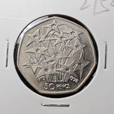 KK钱币收藏小铺 第327期 2月预留时间 周末发货 - 1998英国50便士纪念币 好品 