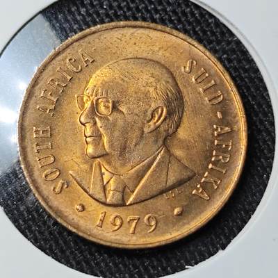 KK钱币收藏小铺 套币 银币专场 2月预留时间 周末发货 -  1979南非2分铜币 拆卷品