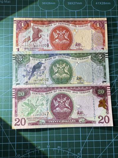 【炜奕收藏】，第四十二期 特立尼达和多巴哥1-20元，UNC品相，包含无47