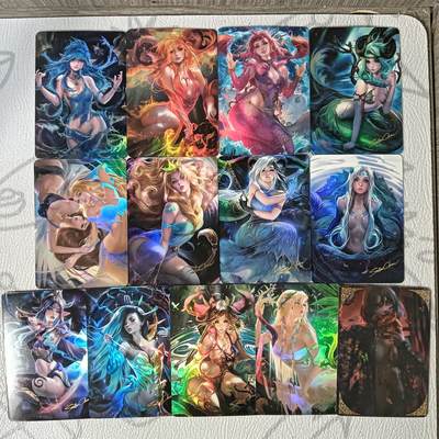 花开卡拍第35期（8月24号周日截拍，品控勿拍!!!拍品不寄存，运费5元，自制卡难免瑕疵，可能存在轻微撞角爆边等出厂瑕疵，品控介意勿拍！） - 燎原acg十二星座+单卡 13张彩闪