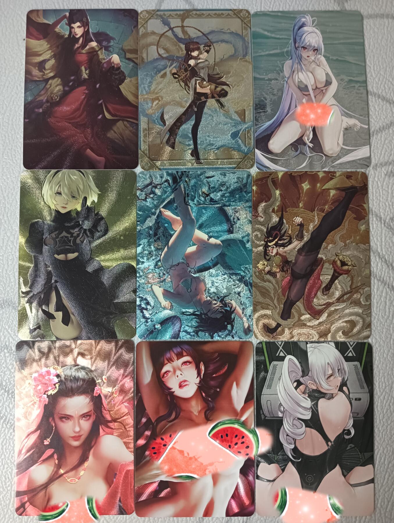 花开卡拍第35期（8月24号周日截拍，品控勿拍!!!拍品不寄存，运费5元，自制卡难免瑕疵，可能存在轻微撞角爆边等出厂瑕疵，品控介意勿拍！） 砖家卡牌，粗闪，9张