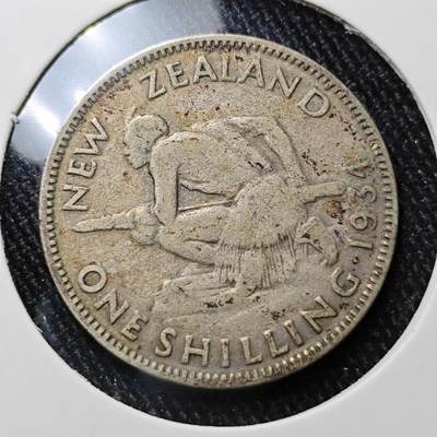KK钱币收藏小铺 套币 银币专场 2月预留时间 周末发货 -  1934新西兰1先令银币