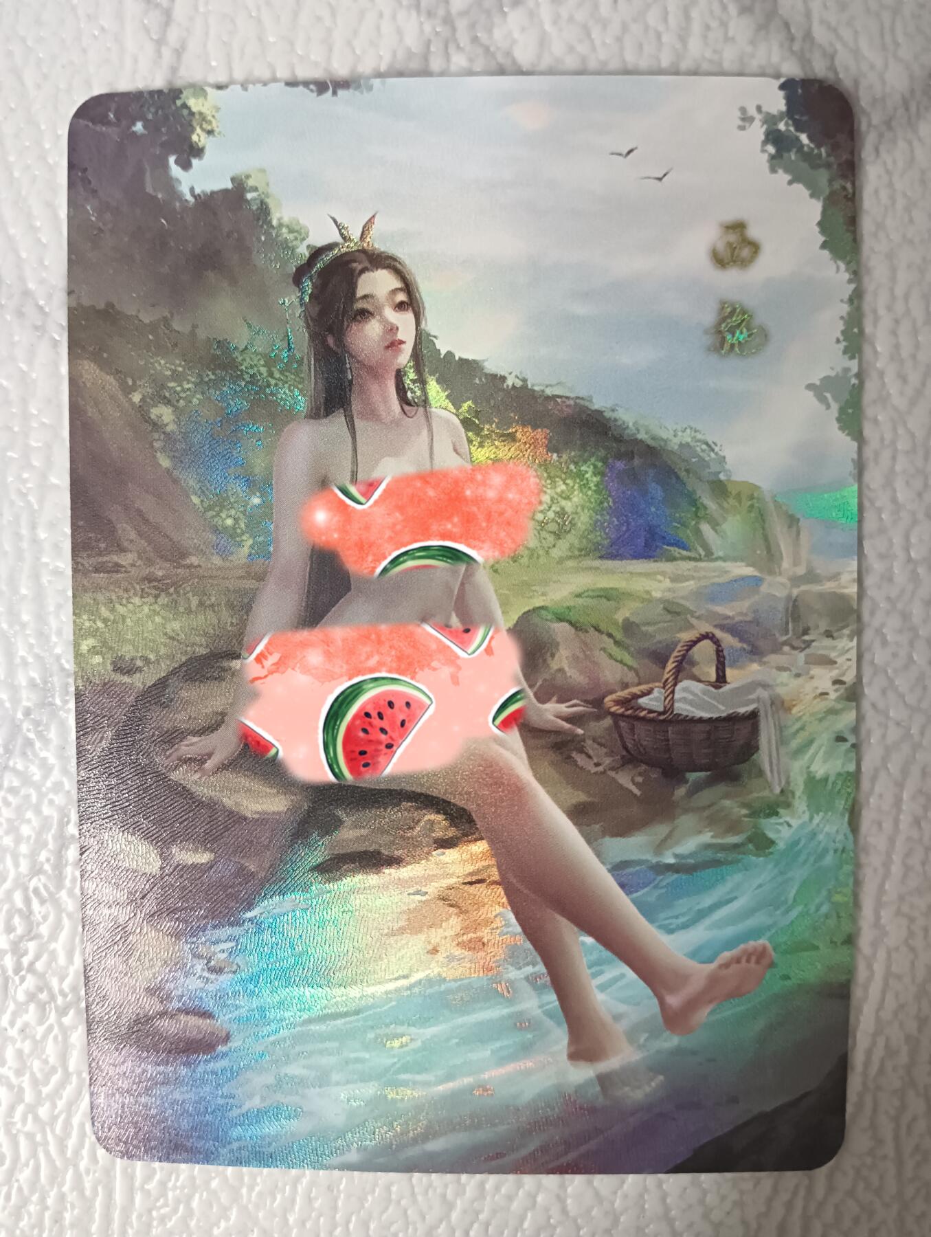 花开卡拍第35期（8月24号周日截拍，品控勿拍!!!拍品不寄存，运费5元，自制卡难免瑕疵，可能存在轻微撞角爆边等出厂瑕疵，品控介意勿拍！） 墨卡文创 御淑集西施 艺术版特卡 彩闪