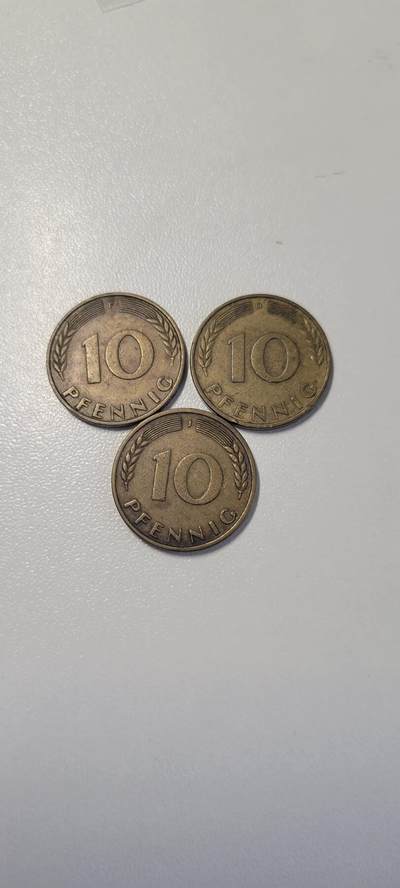 2025第二十三期 - 德国10芬尼1950年了3枚(F.D.J)