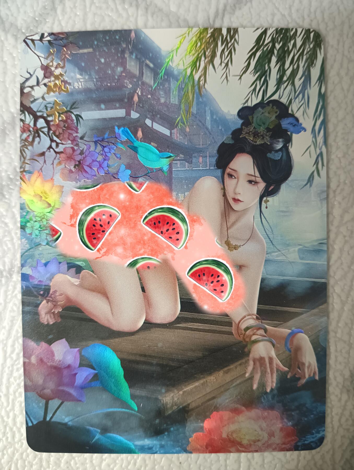 花开卡拍第35期（8月24号周日截拍，品控勿拍!!!拍品不寄存，运费5元，自制卡难免瑕疵，可能存在轻微撞角爆边等出厂瑕疵，品控介意勿拍！） 燎原巴丁魅系列-甄宓彩闪 艺术版