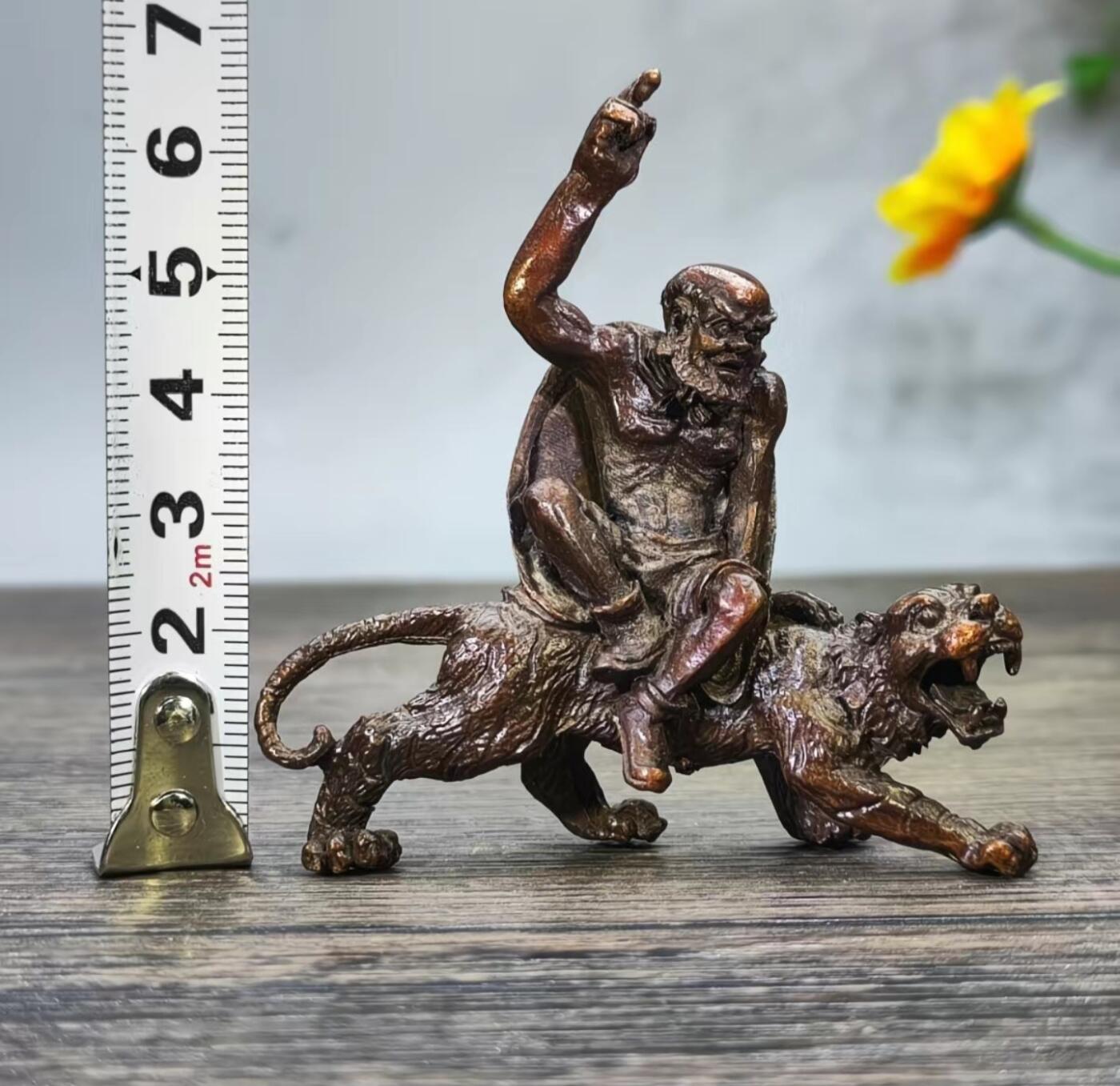 实心古玩伏虎罗汉茶宠摆件