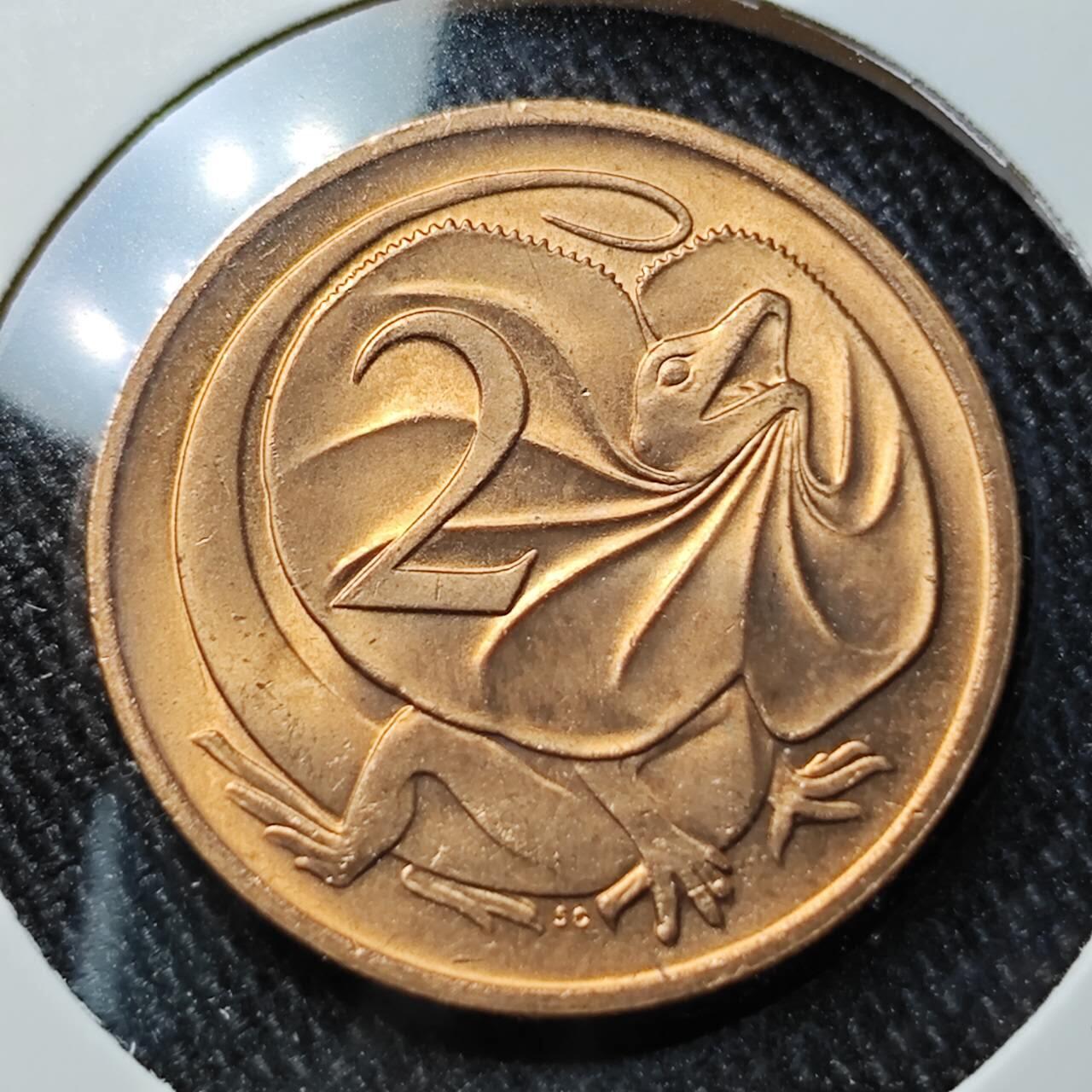 KK钱币收藏小铺 第327期 2月预留时间 周末发货  1984澳大利亚2分铜币 拆卷品