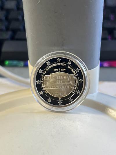 第172期拍卖【长期征集拍品】 - 希腊2024年恢复民主50周年2欧元精制双金属纪念币