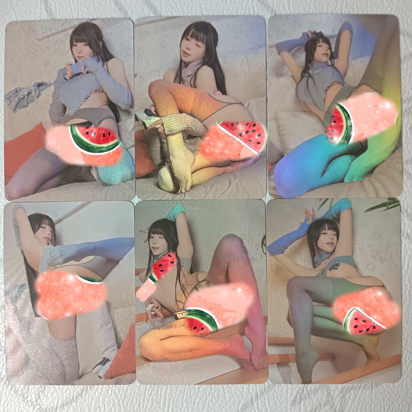 花开卡拍第35期（8月24号周日截拍，品控勿拍!!!拍品不寄存，运费5元，自制卡难免瑕疵，可能存在轻微撞角爆边等出厂瑕疵，品控介意勿拍！） 墨卡艺术卡 COS套卡6张 彩闪