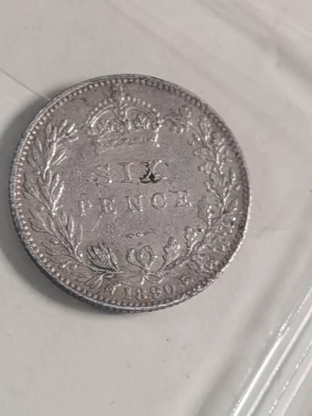 维多利亚1890年六便士银币