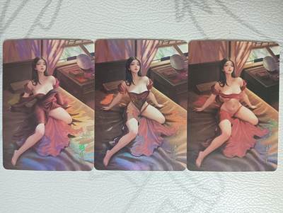 花开卡拍第35期（8月24号周日截拍，品控勿拍!!!拍品不寄存，运费5元，自制卡难免瑕疵，可能存在轻微撞角爆边等出厂瑕疵，品控介意勿拍！） - 墨卡文创 御淑集潘金莲 彩闪三渐变