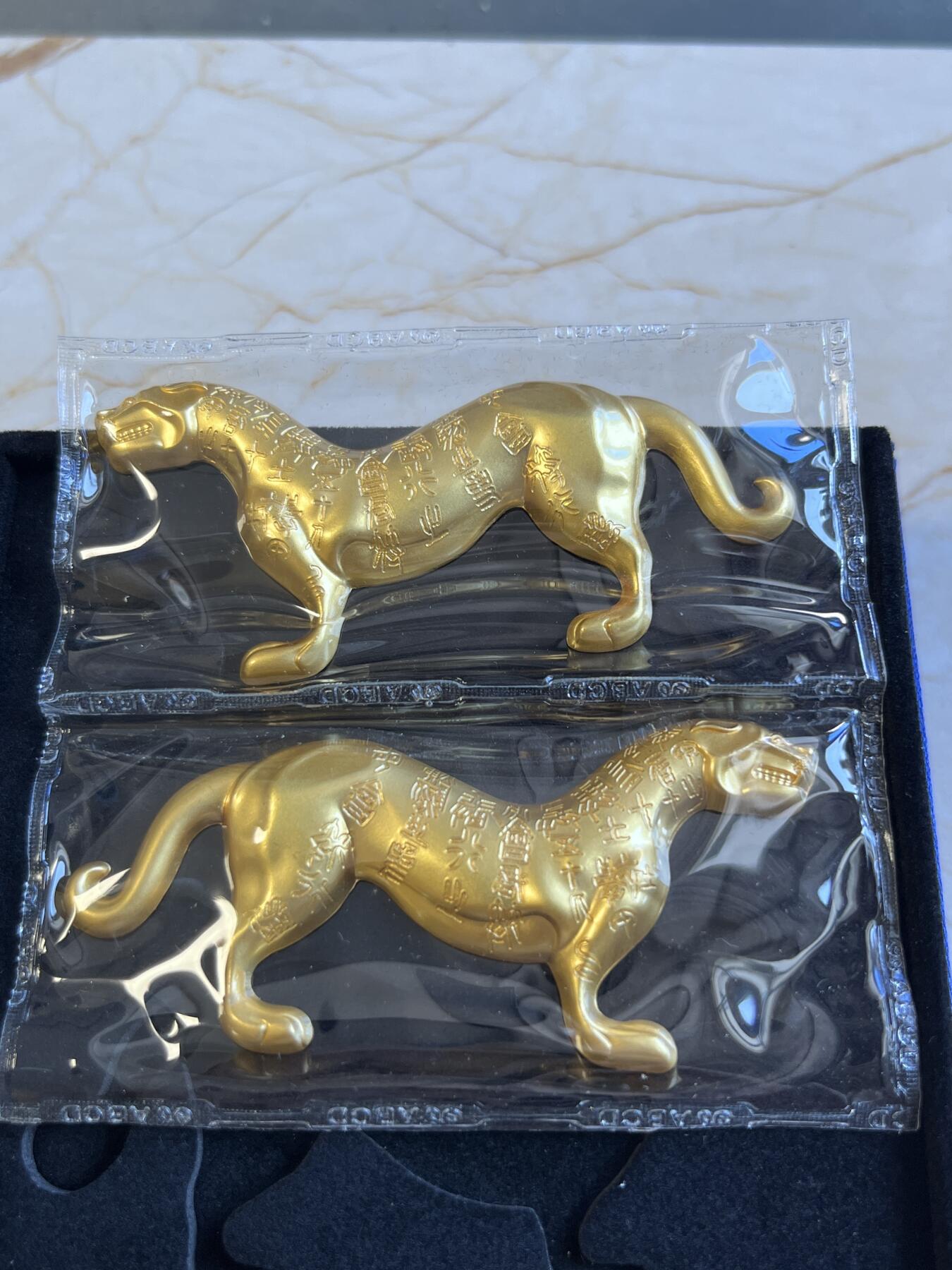 第172期拍卖【长期征集拍品】 纽埃2022年中国生肖杜虎符2盎司3D立体镀金纪念银币,999银，发行量199枚