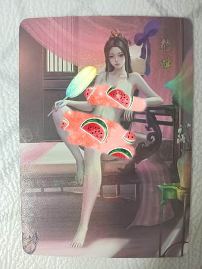 花开卡拍第35期（8月24号周日截拍，品控勿拍!!!拍品不寄存，运费5元，自制卡难免瑕疵，可能存在轻微撞角爆边等出厂瑕疵，品控介意勿拍！） - 墨卡文创 御淑集貂蝉 艺术版特卡 彩闪
