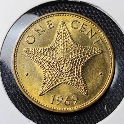 KK钱币收藏小铺 套币 银币专场 2月预留时间 周末发货 -  1969巴哈马1分铜币 好品