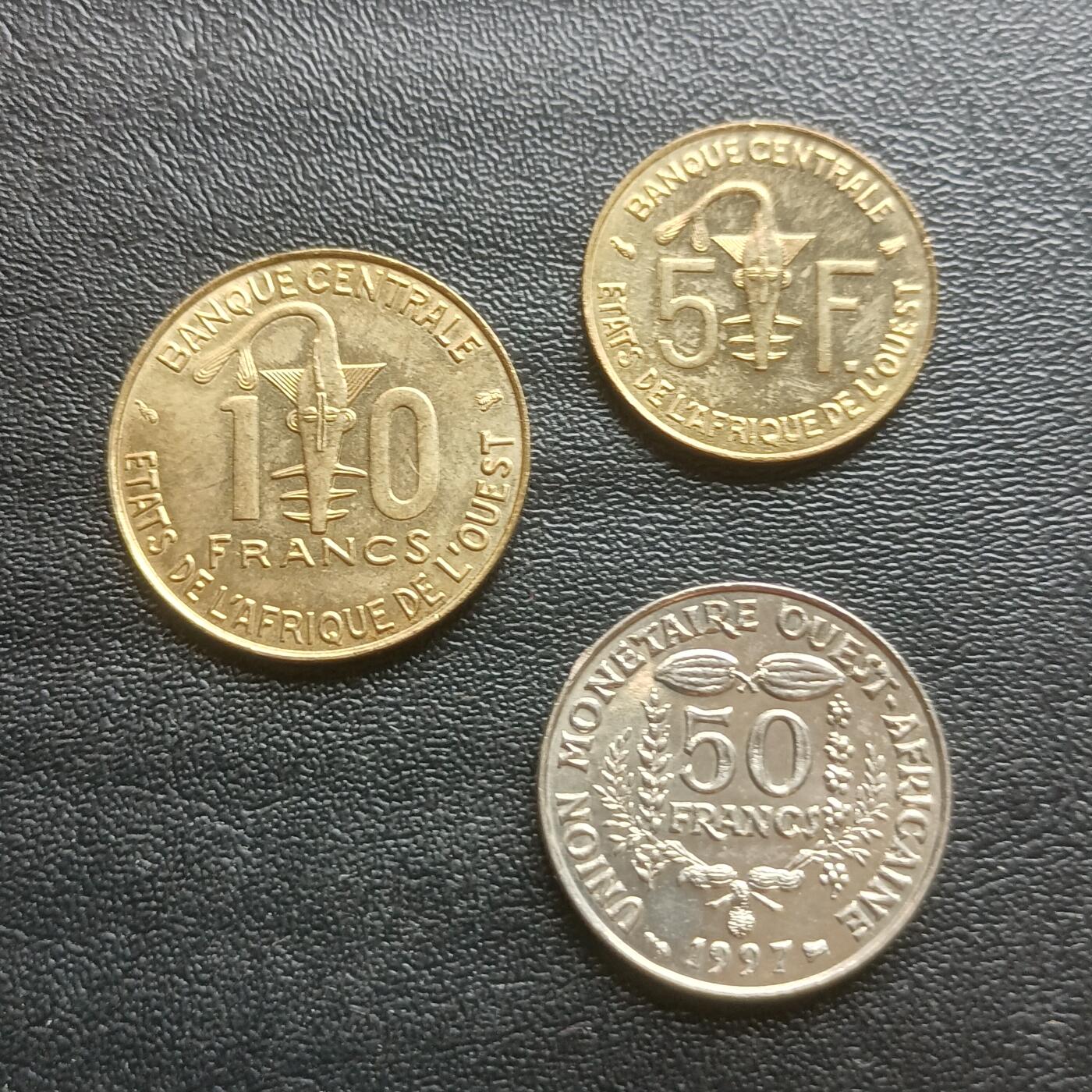【游宝拍卖】乙巳蛇年61期 秋季先行场 零佣金起拍 西非法郎 50/10/5法郎 1997年
