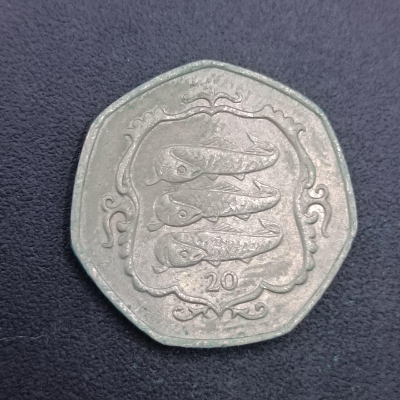 【淘币小摊】实时拍第七百一十九拍  散币场  满百包邮可预留二周 每周一统一发货   马恩岛1986年20便士镍币