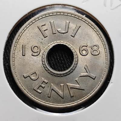 KK钱币收藏小铺 第327期 2月预留时间 周末发货 -  1968斐济1便士 好品