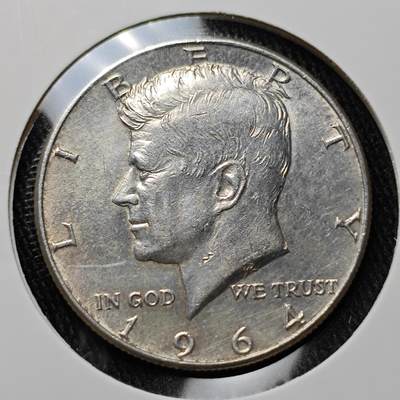 KK钱币收藏小铺 套币 银币专场 2月预留时间 周末发货 -   1964美国肯尼迪高银50分银币 