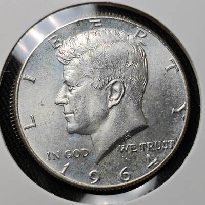 KK钱币收藏小铺 套币 银币专场 2月预留时间 周末发货 -   1964美国肯尼迪高银50分银币 好品