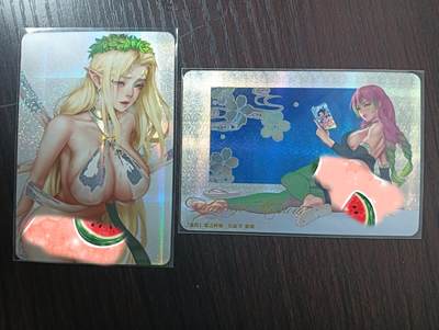 花开卡拍第35期（8月24号周日截拍，品控勿拍!!!拍品不寄存，运费5元，自制卡难免瑕疵，可能存在轻微撞角爆边等出厂瑕疵，品控介意勿拍！） - 玩卡秀卡牌 单卡2张 黑兽+恋柱 纱布闪 卡背都是艺术版