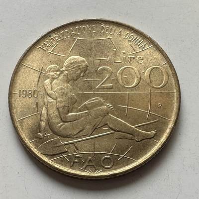 🌹外币初藏🌹🐯2025年第92场  每周二四六晚8️⃣点 接代拍 - 意大利1980年200里拉纪念币