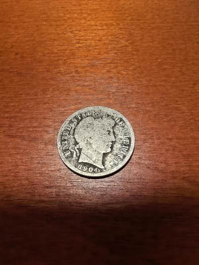 长老汇蛇年精选第三十九场拍卖 1904美国巴伯10美分银币，克书800美金