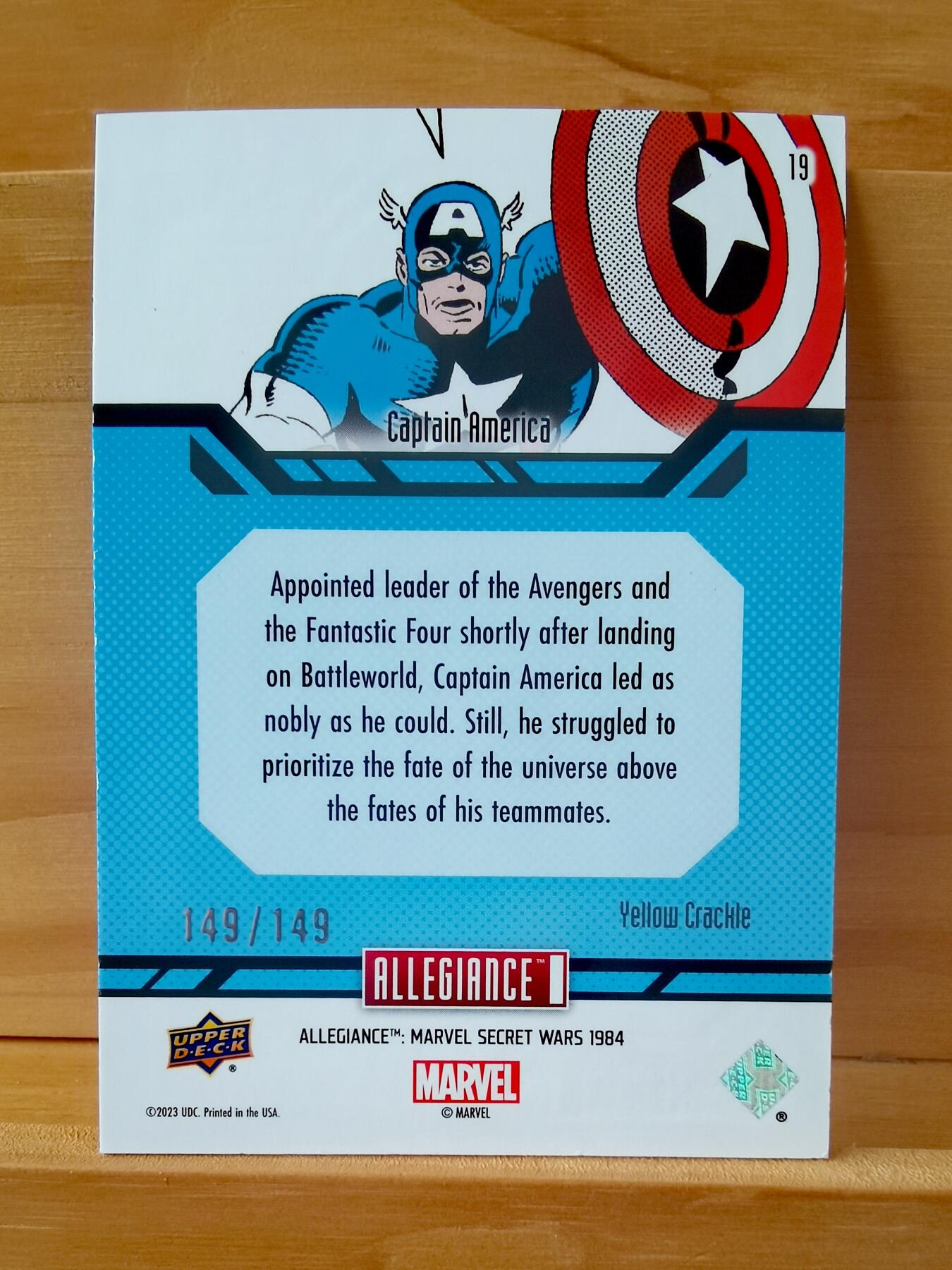 不少首尾编 2024 Upper Deck Marvel Allegiance Secret Wars  漫威 秘密战争 美国队长 黄折射 149/149编 尾编 