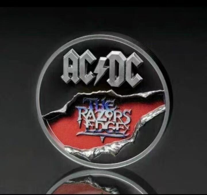 第171期拍卖【长期征集拍品】  库克2019, AC/DC系列-《剃刀边缘》，2盎司,加厚,四层超高浮雕、超深镂空,smart minting技术,彩色,黑色抗氧化精制银币. 盒证全. 集先进技术之大成银币. CIT出品极品银币.公认最炫酷震撼(没有之一)的超高颜值精极品银币.