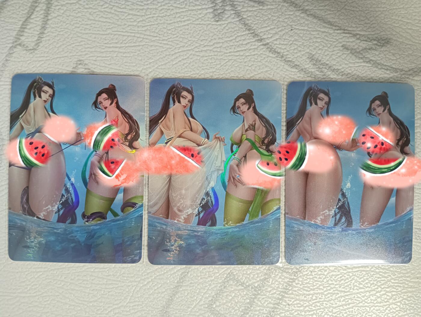 花开卡拍第35期（8月24号周日截拍，品控勿拍!!!拍品不寄存，运费5元，自制卡难免瑕疵，可能存在轻微撞角爆边等出厂瑕疵，品控介意勿拍！） 次元鉴赏卡牌 白蛇传-小白+小青 钢蛋系列 三渐变 艺术版