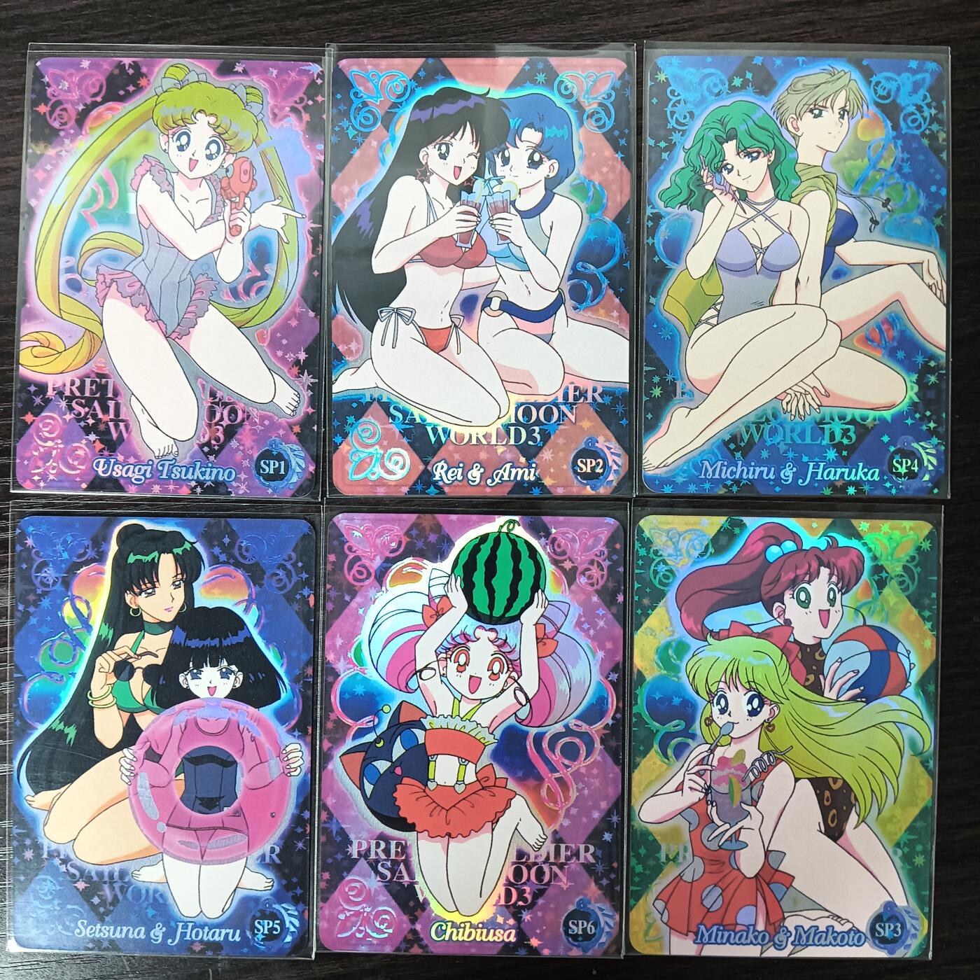 花开卡拍第35期（8月24号周日截拍，品控勿拍!!!拍品不寄存，运费5元，自制卡难免瑕疵，可能存在轻微撞角爆边等出厂瑕疵，品控介意勿拍！） 藏无缺卡牌 小樱+美战 一套6张 折光彩闪