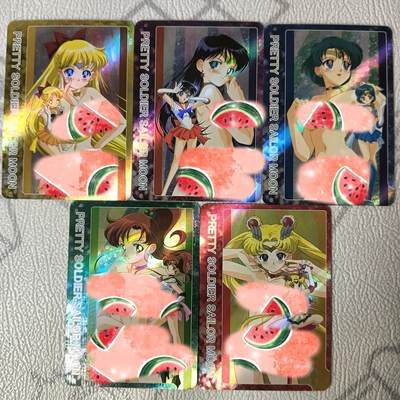 花开卡拍第35期（8月24号周日截拍，品控勿拍!!!拍品不寄存，运费5元，自制卡难免瑕疵，可能存在轻微撞角爆边等出厂瑕疵，品控介意勿拍！） - 艺术卡，美少女战士，彩闪5张