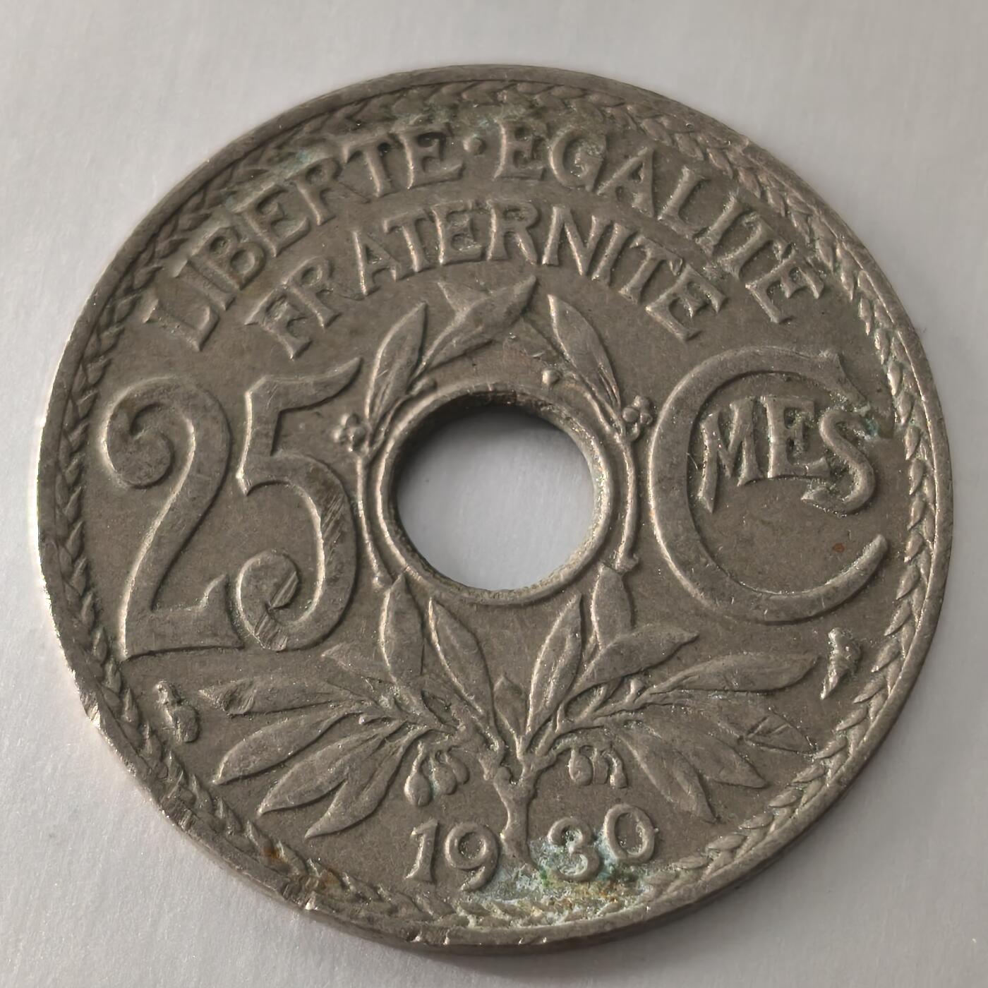 Krab外币市集Vol.25 法国1930年25分