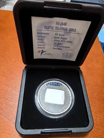 长老汇蛇年精选第三十九场拍卖 2002德国电视10欧元精制银币，盒证全，18克925银