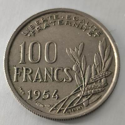 Krab外币市集Vol.25 - 法国1954年100法郎