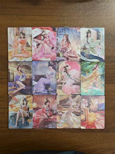 光影卡牌第20期，各家亲签，各家小套，持续收拍品 - 青鸾殿金瓶梅m光栅3d卡，一套12张