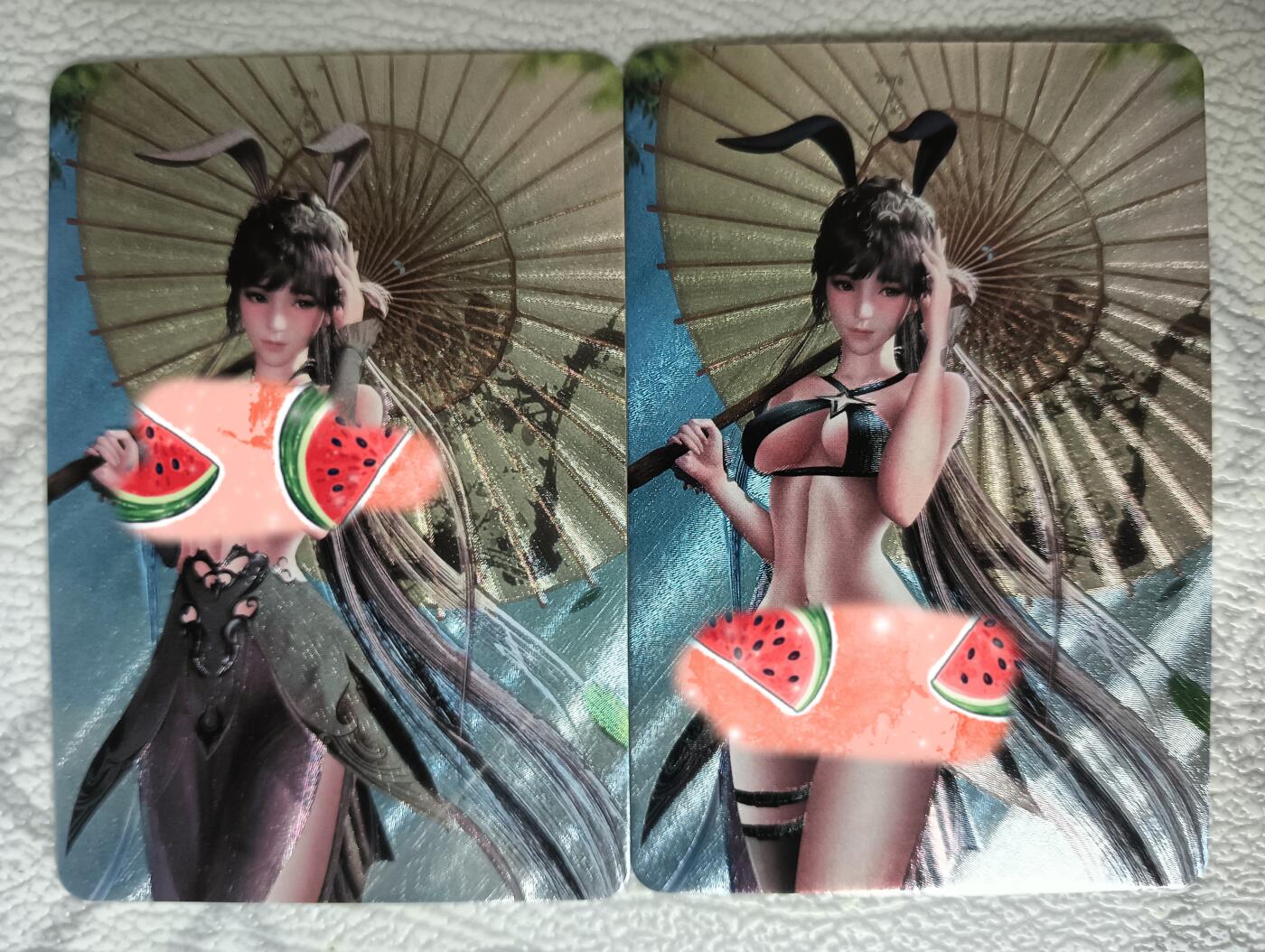 花开卡拍第35期（8月24号周日截拍，品控勿拍!!!拍品不寄存，运费5元，自制卡难免瑕疵，可能存在轻微撞角爆边等出厂瑕疵，品控介意勿拍！） 艺术卡，裁缝，小舞，粗闪两张，绝版