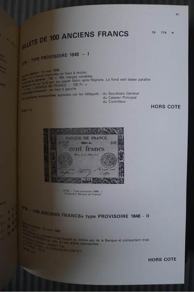 世界钱币章牌书籍专场拍卖11.01 一本关于法国纸币的书