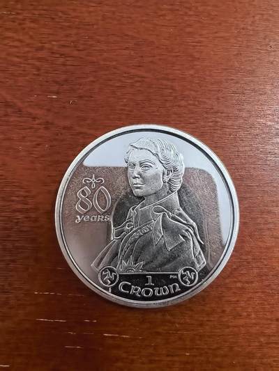 长老汇蛇年精选第三十九场拍卖 2006马恩岛女王诞辰80周年1克朗精制银币，28.28克925银，2.5万枚