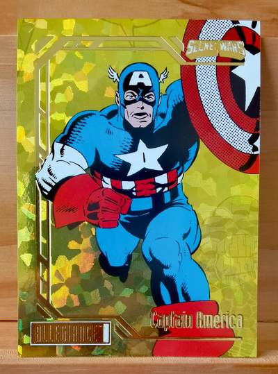 不少首尾编 - 2024 Upper Deck Marvel Allegiance Secret Wars  漫威 秘密战争 美国队长 黄折射 149/149编 尾编 