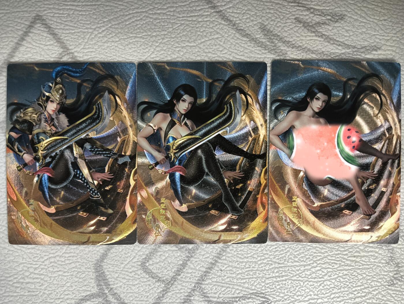 花开卡拍第35期（8月24号周日截拍，品控勿拍!!!拍品不寄存，运费5元，自制卡难免瑕疵，可能存在轻微撞角爆边等出厂瑕疵，品控介意勿拍！） 艺术卡，茉莉，三国百姬传，曹仁，粗闪三张