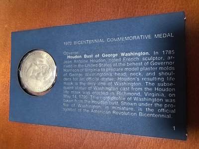 长老汇蛇年精选第三十九场拍卖 1972.7.4美国革命200周年邮币封首日封，含乔治·华盛顿大铜章1枚，和美国殖民时代工匠手艺邮票4枚，38MM