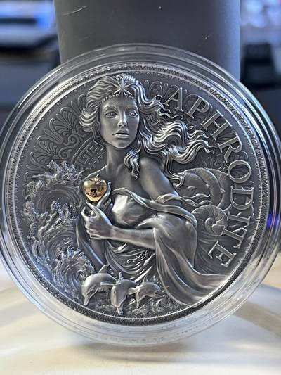 第171期拍卖【长期征集拍品】 - 喀麦隆2022年希腊神话爱神阿芙罗狄蒂2盎司银币，999银，发行量500枚
