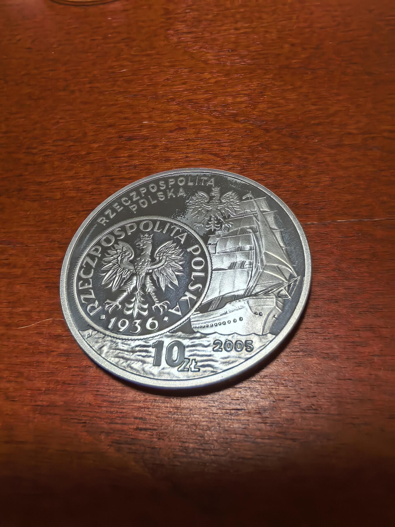 长老汇蛇年精选第三十九场拍卖 2005波兰帆船10兹罗提精制银币，币中币，14.14克925银