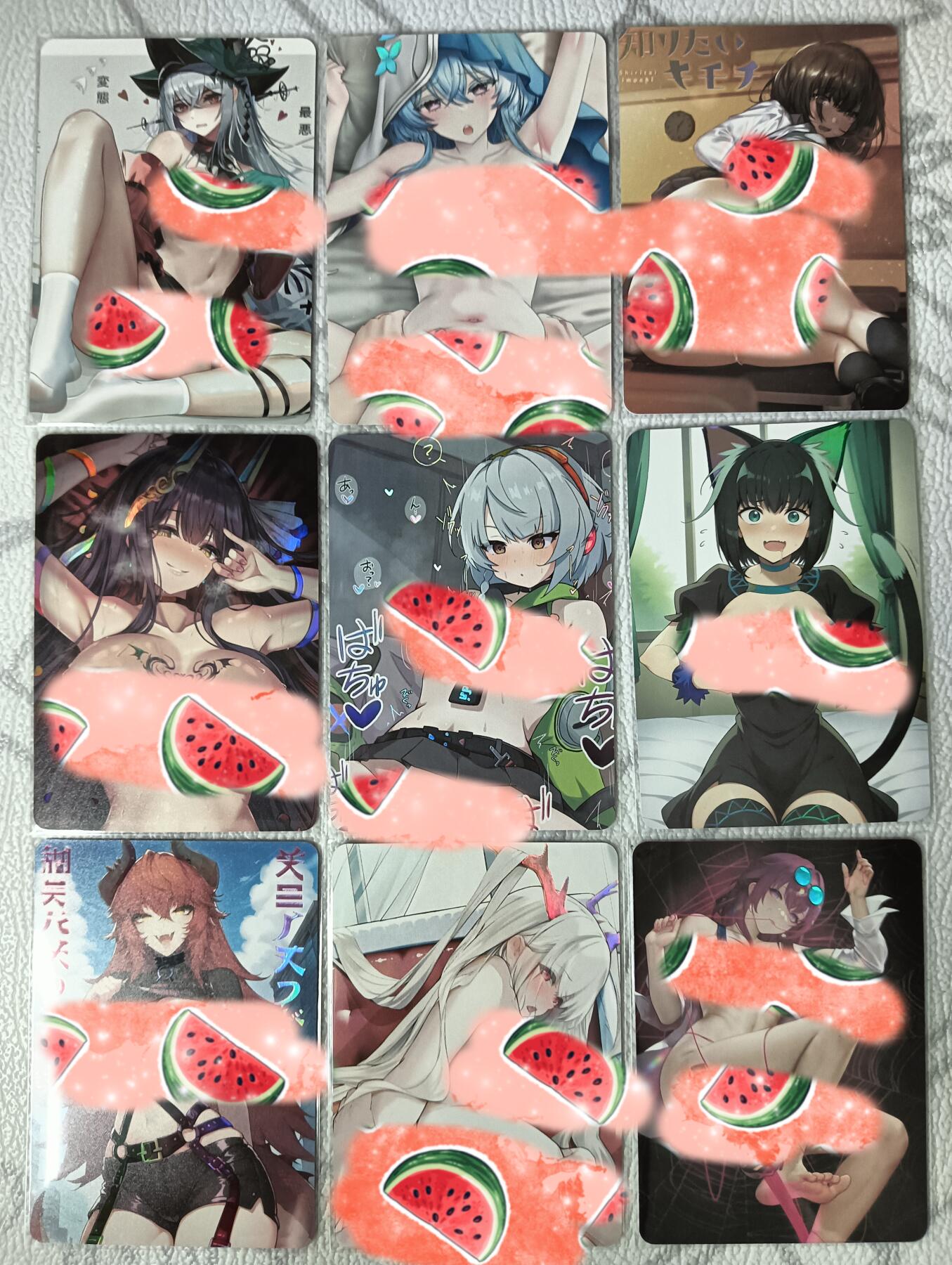 花开卡拍第35期（8月24号周日截拍，品控勿拍!!!拍品不寄存，运费5元，自制卡难免瑕疵，可能存在轻微撞角爆边等出厂瑕疵，品控介意勿拍！） 次元鉴赏卡牌 9张彩闪 赠卡合集 全部都是艺术版！诱惑天花板